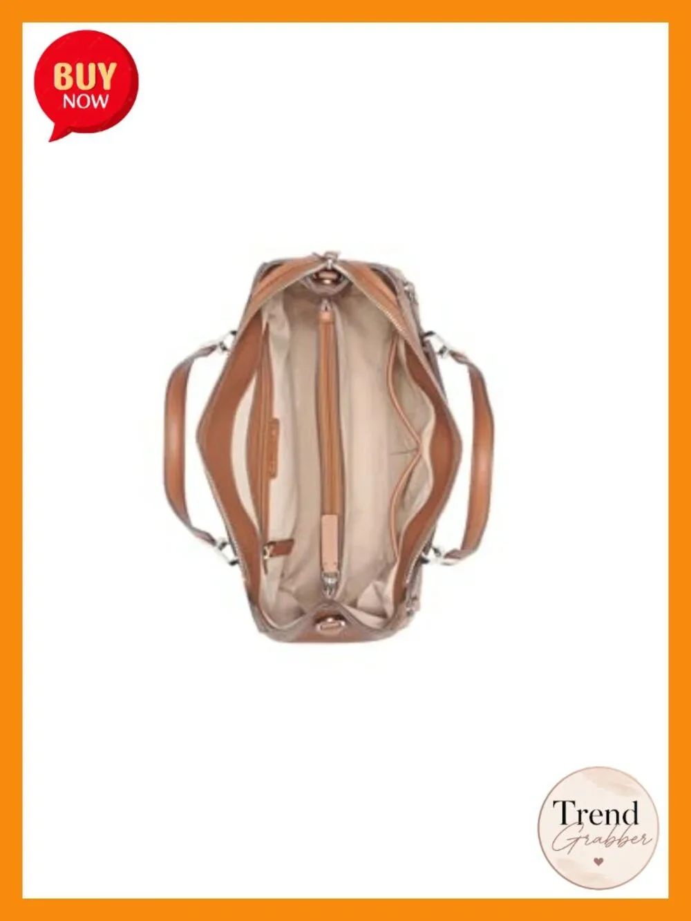 Vegan Leather Satchel with Pockets, Adjustable Crossbody Strap, Top Zipper